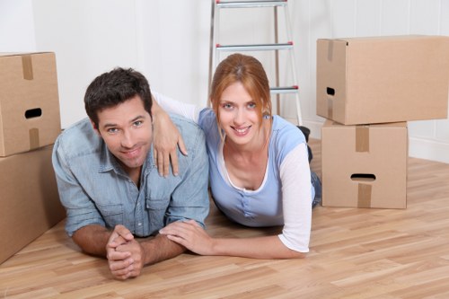 Prepared moving boxes ready for local removals in Belvedere