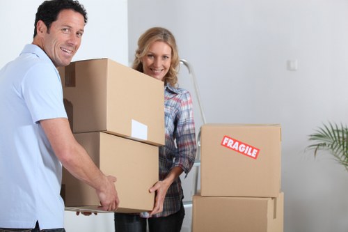 Belvedere long-term storage unit with neatly packed boxes and furniture